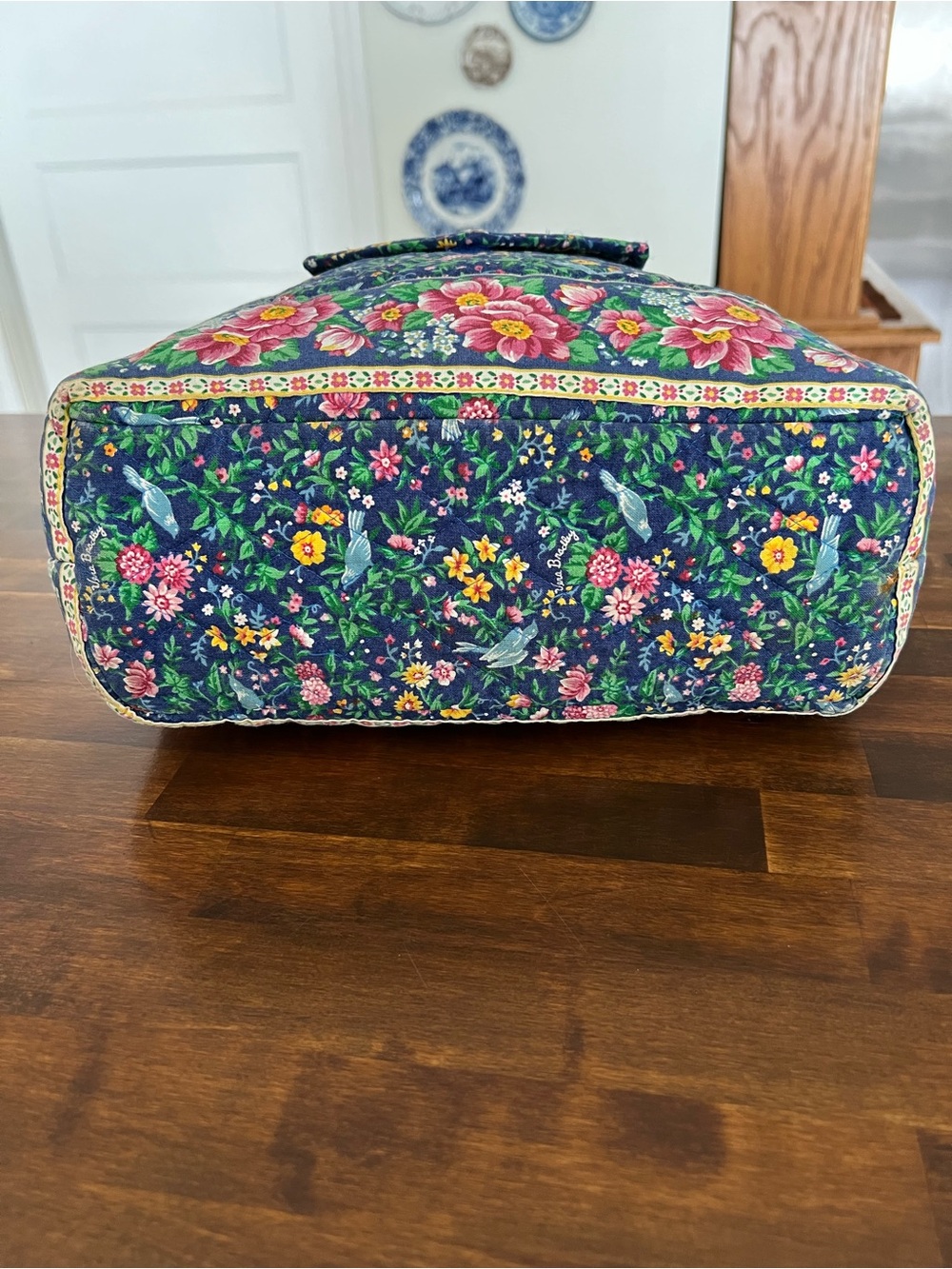 Vera Bradley Vintage Bluebird Villager Tote - Picture 4 of 10